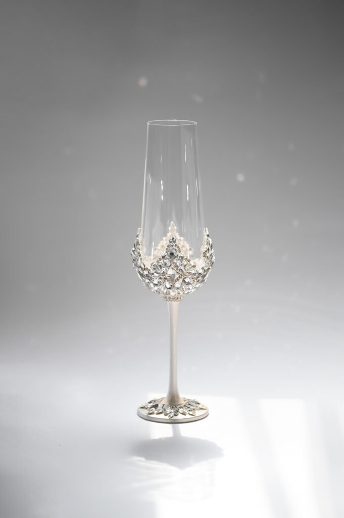 Ethereal Collection crystal wedding set featuring delicate handcrafted design with shimmering crystals and flowing patterns